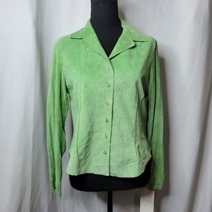 Brandon Thomas Light Green Leather Jacket Size: M/P